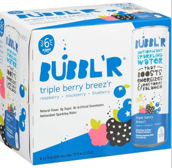 Generic BUBBLR Antioxidant Sparkling Water 72fl Oz - 6 cans (12fl each)