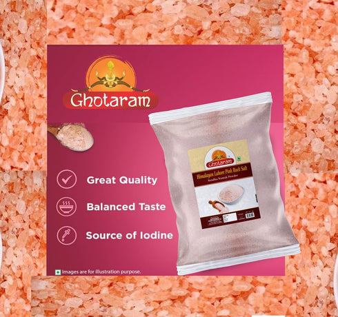 GHOTARAM Namak-200GM*1Pack Organic Lahori Sendha Sindhav Saindhava Sandha Namak Lavana, Additive-Free, Gourmet Grade
