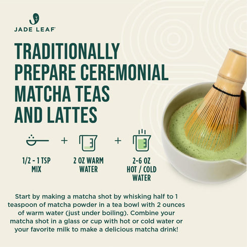 Jade Leaf Matcha Organic Ceremonial Grade Green Tea Powder - Authentic Japanese Origin, 1.06 Ounce