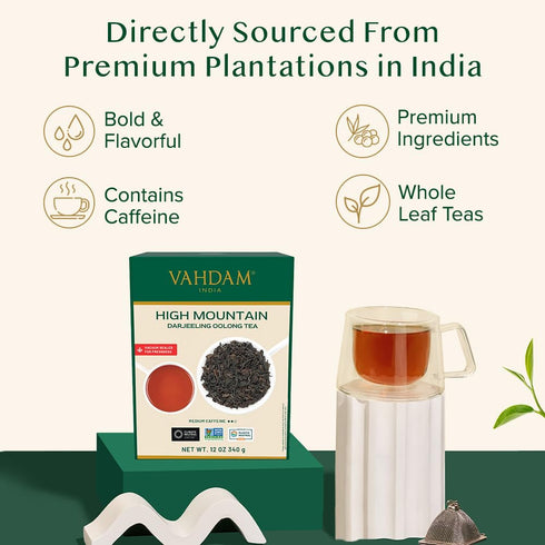 340g/12oz (170 VAHDAM, High Mountain Oolong Tea Leaves From Himalayas - Cups) High Elevation Grown | Vacuum Sealed |