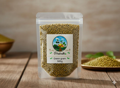 Mahita Collections Prakruthi Green Gram | Green Moong Whole 500g