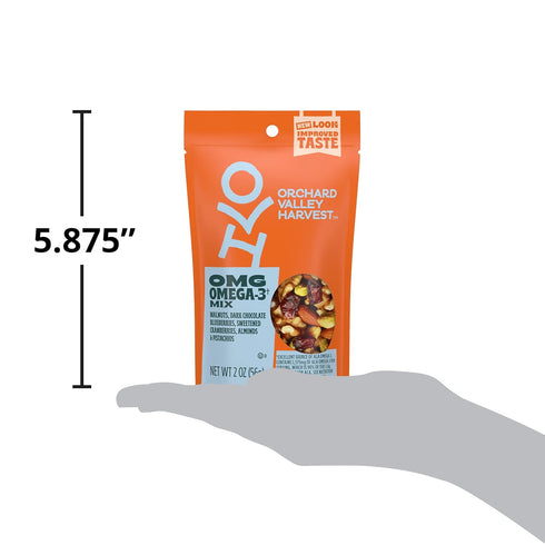 Omega-3 14 pack (2 oz), Orchard Valley Harvest OMG Mix, Walnuts, Dark Chocolate Blueberries, Sweetened Cranberries