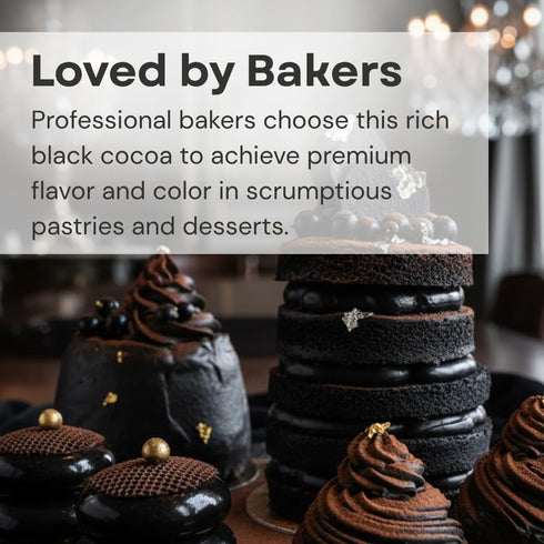 16 oz Black Cocoa Powder by Chefmaster, Extra Dark Dutch-Processed Cocoa Powder for Baking, Cookies, Cakes, & Icings;