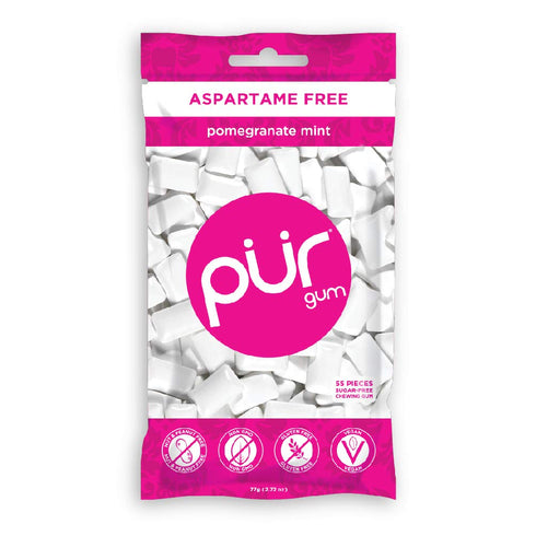 Pur Gum Variety Pack, Peppermint, Pomegranate Mint, Spearmint, Wintergreen, 55 Pieces each