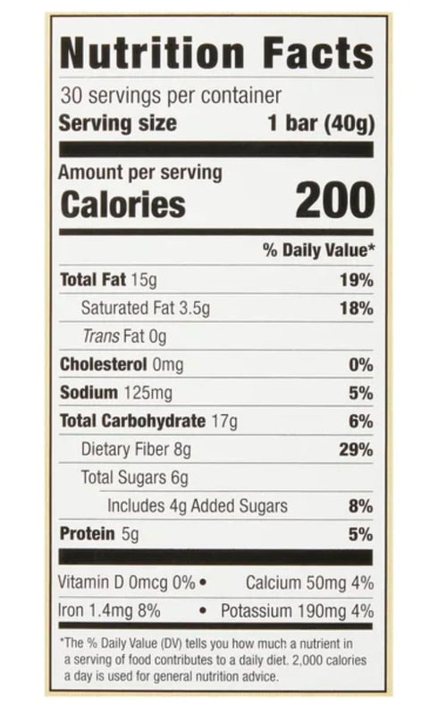 generic 30 Count, 5g 42.3 oz Nut Bars with Cocoa Drizzle & Sea Salt - Almonds, Cashews, Pecans, Protein, Gluten-Free