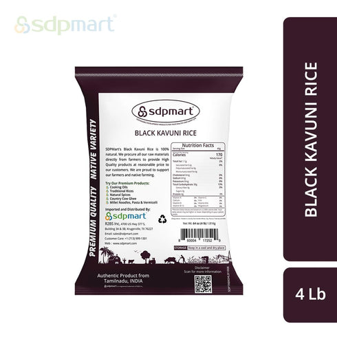 4 lb (64 oz) 100% SDPMart Naturally Aged Black Kavuni Rice | | Traditional Rice | Native Variety | Natural |