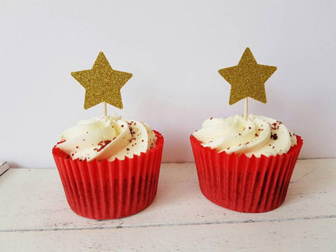 Mefuny 40 Pieces Gold Little Star Cupcake Toppers, Food Picks for Baby Shower Decor and Cupcake Parties
