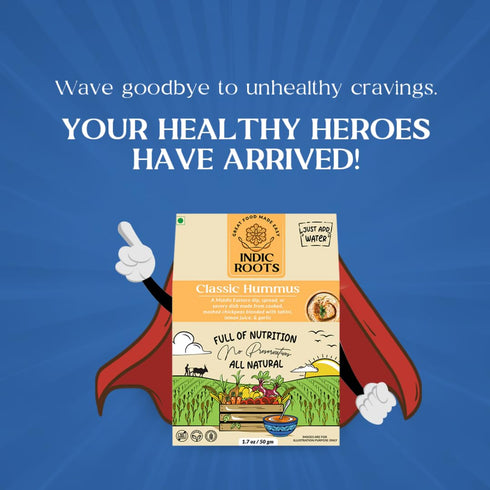 Organic Roots Hummus Hummus Indic Roots - Classic - Clean Label Fresh Wholesome Ingredients, No Chemicals or Artifical