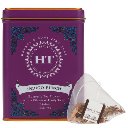 Harney & Sons Indigo Punch, Butterfly Pea Flower Tea with Fruity Flavors,