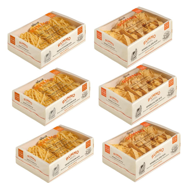 Rummo Egg Noodles Variety Pack 6 Pack (0.55 lb Boxes) Pappardelle &