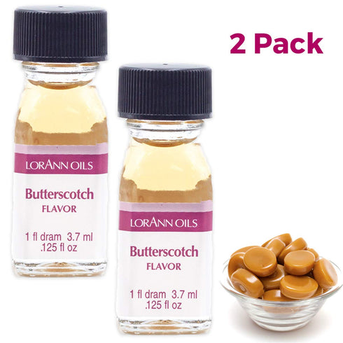 LorAnn Oils Super Strength Flavoring - Butterscotch, Pack of 2, 0.125 fl oz - 4X Stronger for Candy Making