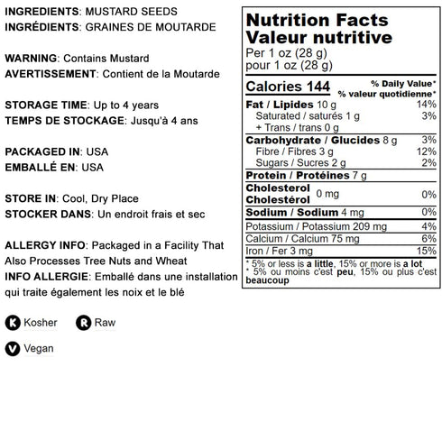 (1 (Pack 6) Food to Live Yellow Mustard Seeds, Pound) Bag of Whole Spice, Vegan, Kosher, Bulk. Spicy, Pungent Flavor.
