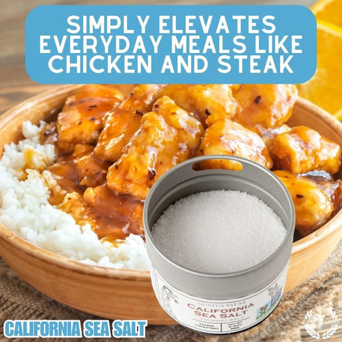 3.4oz #9 California Sea Salt | Non GMO Verified | Finishing Salt | | Crafted In Small Batches by Gustus Vitae |