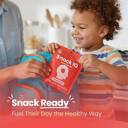 Snack IQ 12 Packs 10G Freeze Dried Strawberries - Sliced Strawberry Chips No Sugar Added - Freeze Dried Fruit Snacks