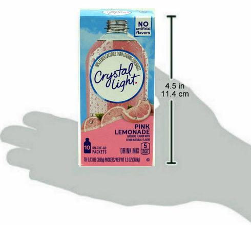 10-Packet (Pack 9) Crystal Light On The Go Pink Lemonade, Box
