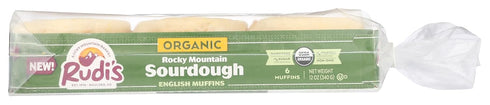 Rudis 12 OZ BAKERY Organic Rocky Mountain Sourdough English Muffins