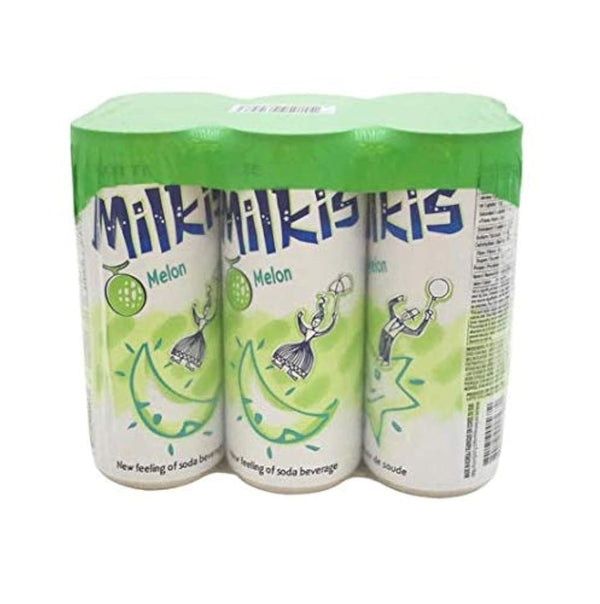 Lotte Milkis Soda Beverage, Melon and milk 8.45 Fl Oz (Pack of 6)