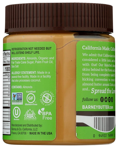 10 oz (Pack 5) Barney Butter Almond Butter Crunchy