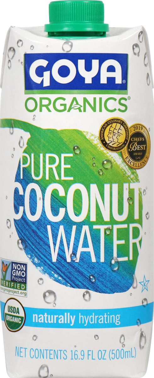 100% 16.9 oz (Pack 6) Goya Organic Pure Coconut Water, Fl