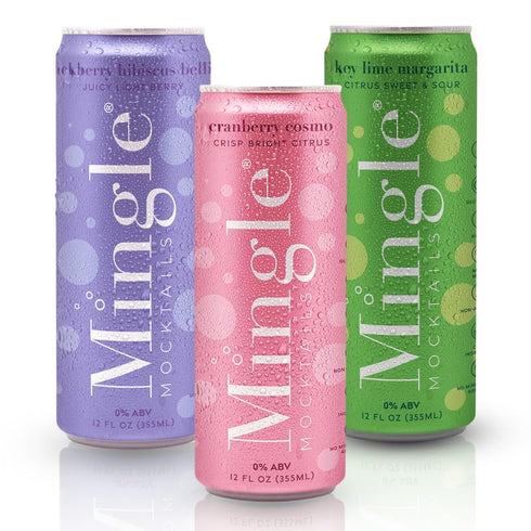 Mingle Mocktails - Variety Pack, Blackberry Hibiscus Bellini, Cranberry Cosmopolitan, Key Lime