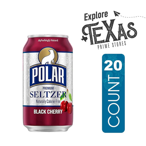 Polar Seltzer 20 Pack 12 oz of Black Cherry Premium Sparkling Water fl Aluminum Can