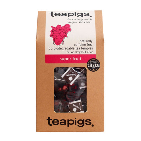 Teapigs Super Fruit Tea Made With Whole Fruit, Natural Ingredients, Non-GMO, Caffeine-Free