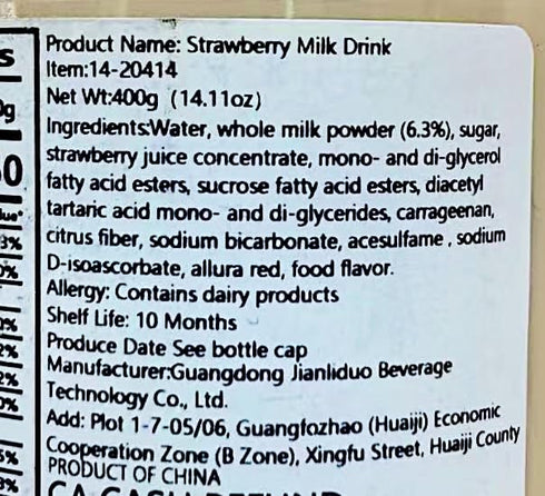 Generic 400g, Pack 4 Strawberry Flavored Milk
