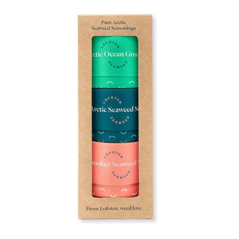 3 Pack Lofoten Seaweed- Seaweed & Salt Seasoning Arctic Norway Box Gift and Gluten-Free, Vegan Sampler