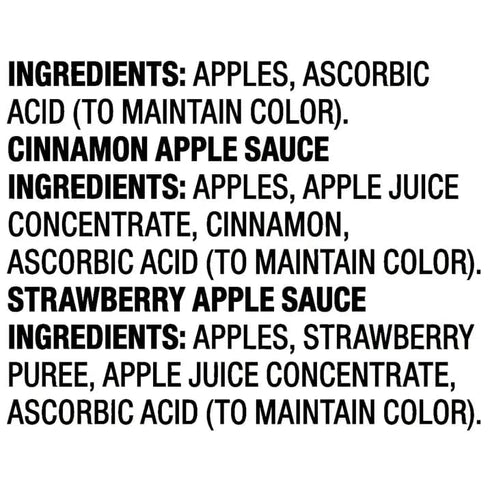 Boltman Pack, 3.2 oz 12 Count, Pack 2, 24 76.8 oz Great Value Apple Sauce Variety Unsweetened, Cinnamon & Strawberry