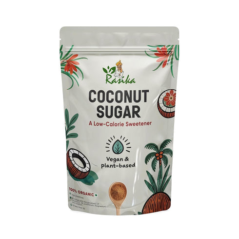RASIKA OVERSEAS Rasika Organic Coconut Sugar, Unrefined Low Glycemic Sweetener Coconut Sugar for Baking