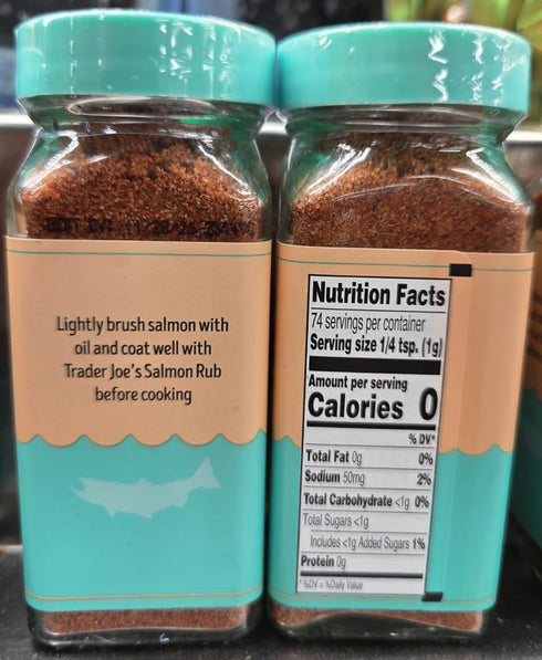 Generic 2.6oz 74g Trader Joe Salmon Rub Seasoning Blend (Two Bottles)
