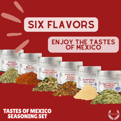 Set Pack GLP-1 Mexican Seasoning Gift | Tastes of Mexico | Artisanal Spice Blends Six | Non GMO, All Natural | No MSG