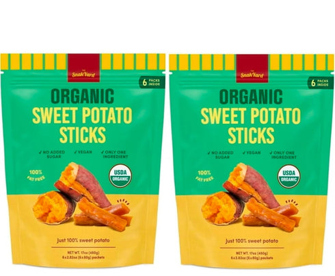 Generic Organic Sweet Potato Sticks 17 oz (6 Count, 2-Pack) | Crunchy, Lightly