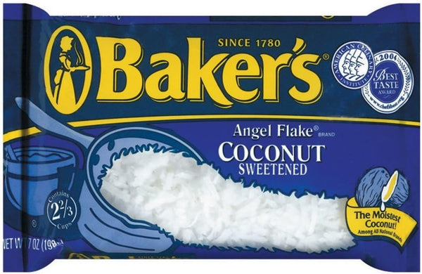 Baker's Bakers Coconut, Angel Flake, Sweetened 7 oz (Pack of 10)