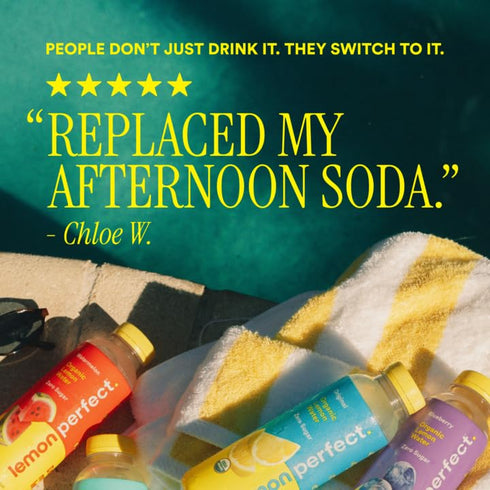 15.2 oz Lemon Perfect Blueberry, Hydrating Flavored Lemon Water, Zero Sugar, Delicious and Refreshing, Organic, fl