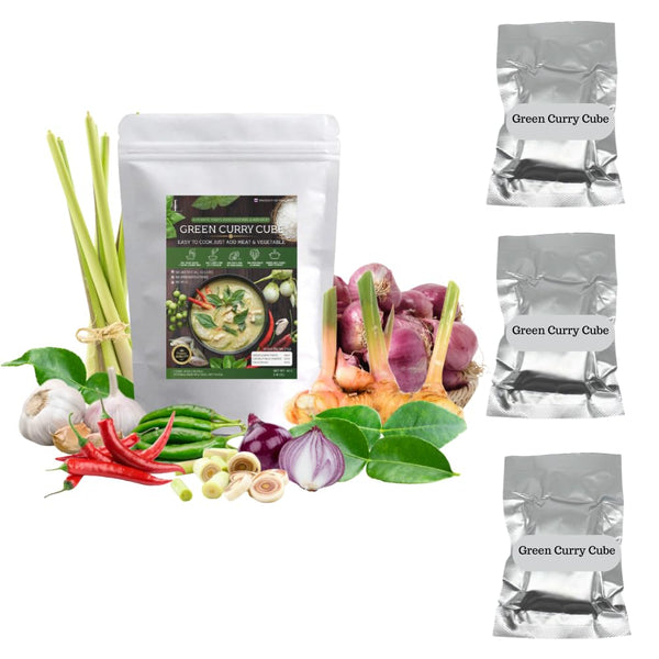 Lamoone Green Curry Cube Authentic Thai Green Curry Paste Cube, Ready-to-Use Instant Curry