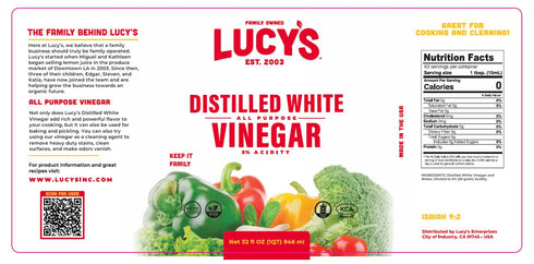 1 (128 oz) 5% 1 (128 oz.)) Lucy's Family Owned - Natural Distilled White Vinegar, Gallon - Acidity (White Vinegar