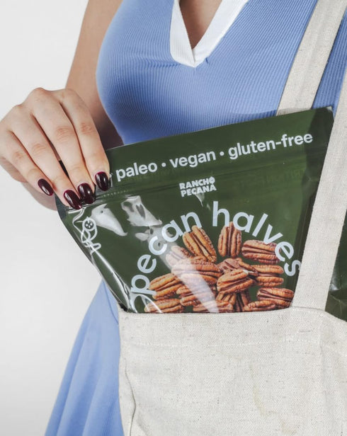 2 LB, 3g 1 oz, RANCHO PECANA - Natural Pecan Halves, Grain Free, Gluten Free, Non-GMO, Vegan Snack, Organic Nuts