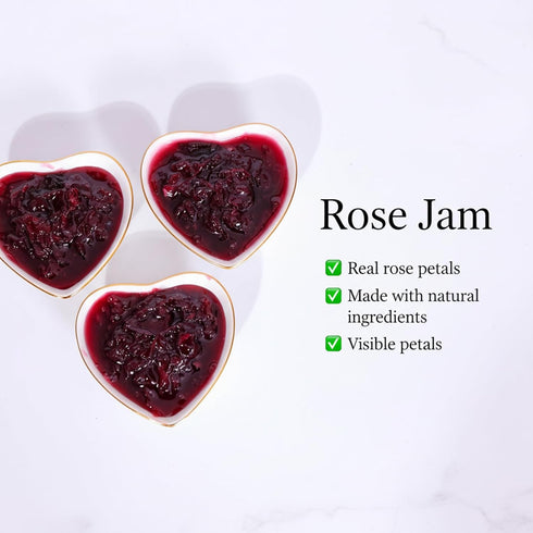 SODGHYTR |14.1 Oz /400g Rose Petal Jam | Made from Premium Rose | Sweetened with Raw Honey & Maltose |