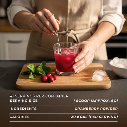 0.55 lb (8.81 oz) Gya Tea Co Freeze Dried Cranberry Powder - Unsweetened Wild Cranberry Juice for Women & Men, Ideal