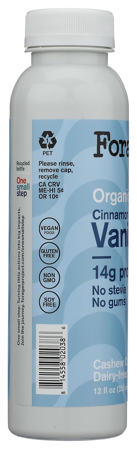 12 FORAGER PROJECT Organic Cinnamon Vanilla Plant-Based Protein Shake, FZ