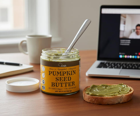 (8 crait Organic Raw Sprouted Pumpkin Seed Butter, Pumpkin Butter Spread, Unsweetened, Unsalted, Single Ingredient