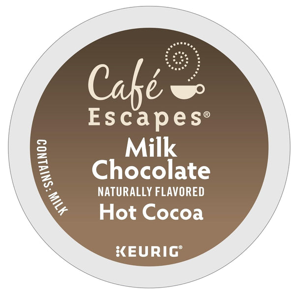 Caf Escapes Milk Chocolate Hot Cocoa, Single-Serve Keurig K-Cup Pods, Hot Chocolate,