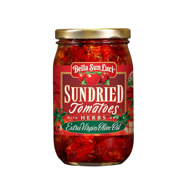 Bella Sun Luci Sun Dried Tomatoes Halves in Olive Oil, 16Oz Glass