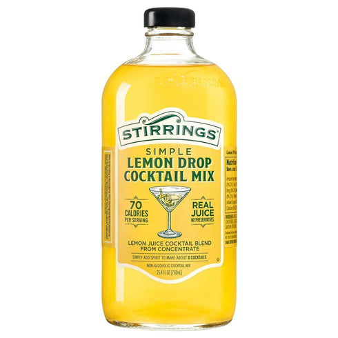 Stirrings Pack Lemon Drop Cocktail Mix 750ml Bottle - Real Juice No