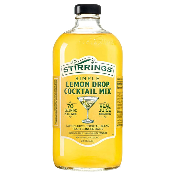 Stirrings Pack Lemon Drop Cocktail Mix 750ml Bottle - Real Juice No
