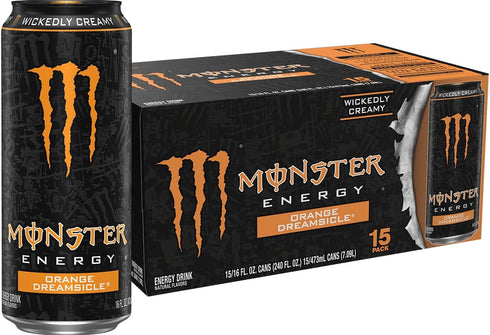 Monster Energy Orange Dreamsicle, Energy Drink, 16 Ounce (Pack of 15)