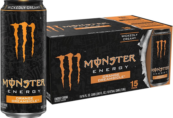 Monster Energy Orange Dreamsicle, Energy Drink, 16 Ounce (Pack of 15)