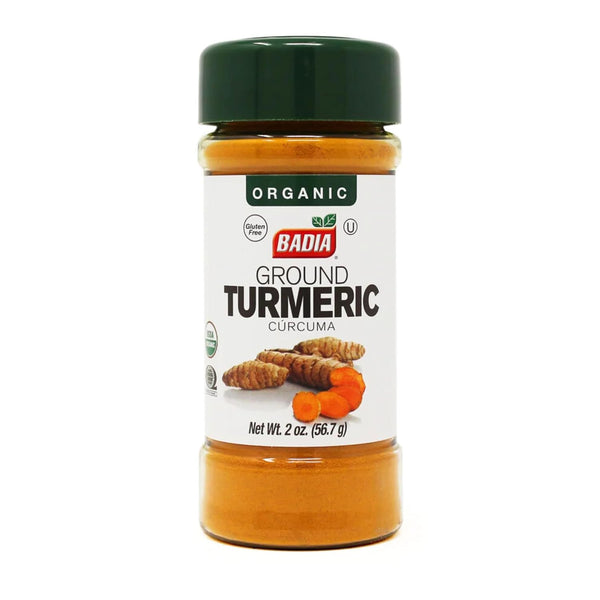 Badia Organic Turmeric Powder, 2 oz Rich in Curcumin, Perfect for Cooking,