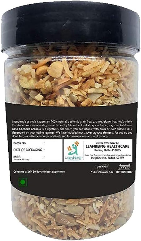 Astha 250 Leanbeing Keto Granola Coconut Mocha Crunch G | Low Carb Cereal, Gluten & Grain Free- Low Fat, High Protein